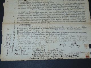 c.  1754 COLONIAL NATICK MASSACHUSETTS PARTIALLY PRINTED DEED 6