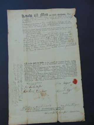 C.  1768 Colonial Natick Massachusetts Partially Printed Deed
