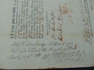 c.  1768 COLONIAL NATICK MASSACHUSETTS PARTIALLY PRINTED DEED 5