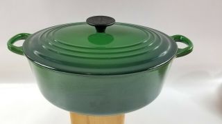 Le Creuset 29 5 Quart Oval Cast Iron Green Enameled Dutch Oven With Lid France