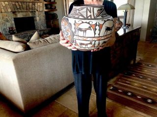 Very Large Historic Zuni Pueblo Pottery Pot Water Olla Circa 1900 9