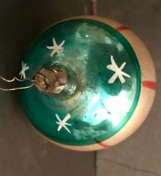 Antique Vintage Patriotic Ball W Hanging Bell Glass German Christmas Ornament 7