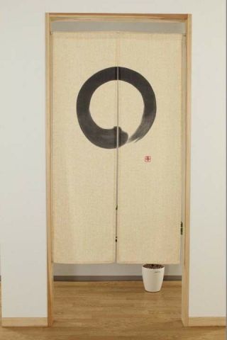 Japanese Noren Curtain Circle Beage En