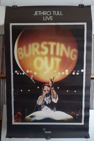 Ex Jethro Tull " Bursting Out " (live) Usa Promo Poster 22 X 35 Very Rare