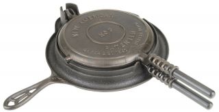 Vintage Griswold No 8 Cast Iron Waffle Iron Restored