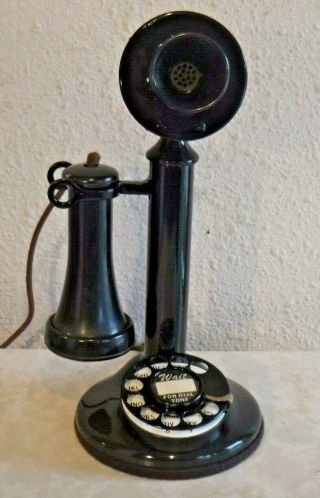 Western Electric Vintage Rotary Dial Wired And Candlestick Telephone