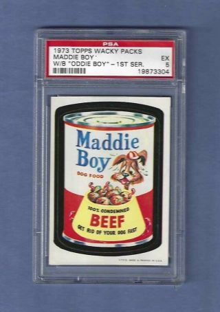 Wacky Packages 1973 Maddie Boy Oddie Boy Variation Psa 5 Ex Extremely Rare