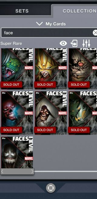 Topps Marvel Collect Face Of Evil Motion Wave 1 & 2 With Both Awards