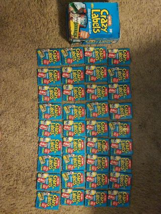 1979 Fleer Crazy Labels Full Box.  Rare Like Wacky Packages