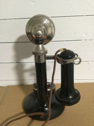 Early 1900’s Antique Stromberg Carlson Candlestick Nickel Telephone