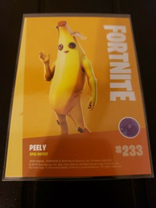 2019 Panini Fortnite Series 1 PEELY banana Epic Holo Foil Card 233 2