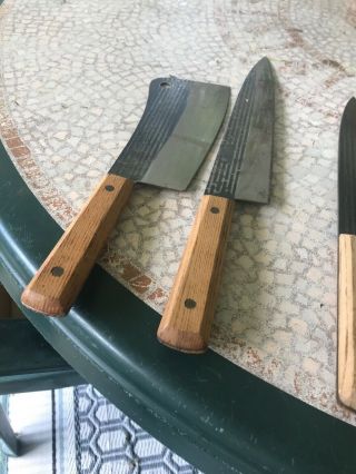 Set Of 8 Vintage Forgecraft Hi - Carbon Knives
