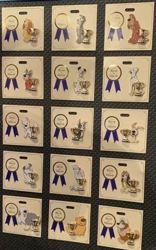 Disney D23 Expo Wdi Mog Dogs Best In Show Pin Le 300 Full Set 15 Pins