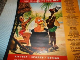 Esquire Mag Store Display Poster 1944 Racist African American Native Bikini Girl