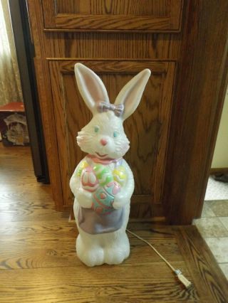Tpi Mrs.  Easter Bunny Rabbit 34 " Blow Mold & Hard To Find