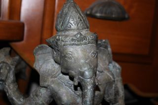 Antique India Ganesh Elephant God Hinduism Bronze Brass Statue - Museum Quality 10