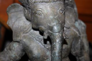 Antique India Ganesh Elephant God Hinduism Bronze Brass Statue - Museum Quality 11