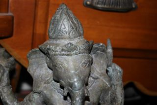 Antique India Ganesh Elephant God Hinduism Bronze Brass Statue - Museum Quality 2