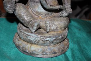 Antique India Ganesh Elephant God Hinduism Bronze Brass Statue - Museum Quality 4