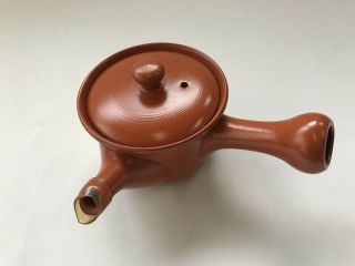 Pottery Tea Pot Lidded Kyusu Kettle Tokoname Ware Handle Sencha Japanese Vtg A26