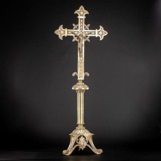 Altar Crucifix | Standing Cross Bronze | Antique Jesus Christ Crucifixion | 29 "