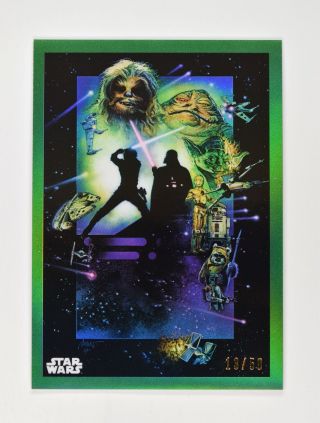 2019 Topps Chrome Star Wars Green Poster Card Pc - 11 Return Of The Jedi /50