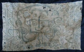 Authenticated Hand Painted Precolumbian Textile Chancay Culture.  Peru C 1400 Ad