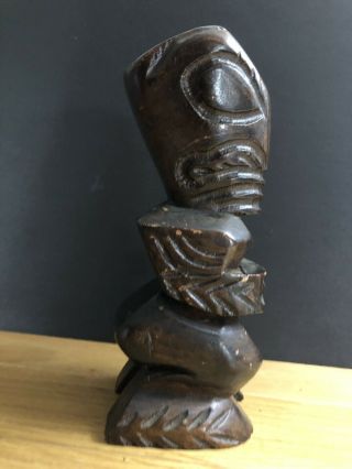 Vtg 8 " Carved Wood Tiki God Figurine Statue