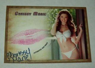 2016 Collectors Expo Playboy Model Chrissy Marie Autographed Kiss Print Card