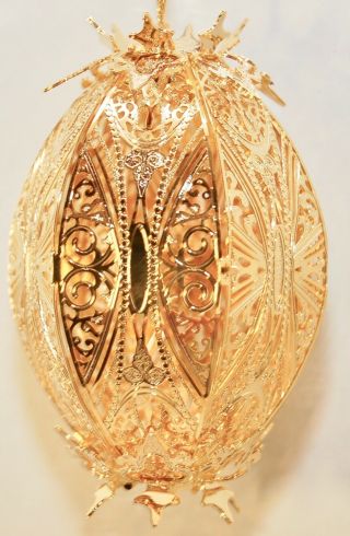 " 3 - D Egg " Baldwin Ornament 24kt Gold Finished Brass 77968.  010