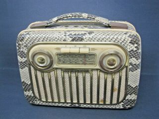 Akkord Radio Pinguin M 56 Very Rare Tube Transistor Mid Century Faux Snake Skin