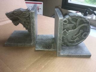 Game Of Thrones Starks And Targaryen Sigil Bookends House Fantasy Rare By Hbo