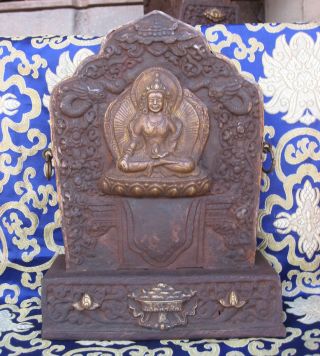 Antique Tibetan Master Quality Handmade Buddha Amulet Gau Altar,  Nepal