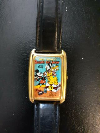 Vintage Lorus Disney Mickey Mouse Society Dog Show Watch