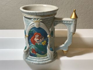 Disney Parks Exclusive The Little Mermaid Castle 3d Mug Coffee Cup Rare