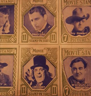 Vintage Movie Stamp Pictures,  Lon Chaney Ronald Coleman William Duncan H 2