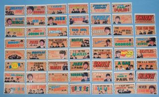 Beatles Plaks 1964 Topps Complete Set Paul John George Ringo