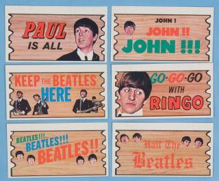 BEATLES PLAKS 1964 Topps Complete SET Paul John George Ringo 5