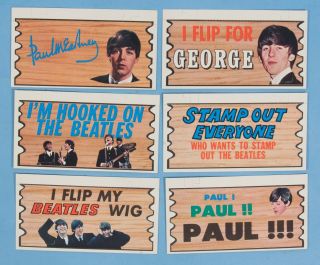 BEATLES PLAKS 1964 Topps Complete SET Paul John George Ringo 9