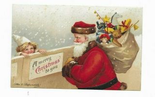 Artist Signed: Ellen Clapsaddle " A Merry Christmas To You "