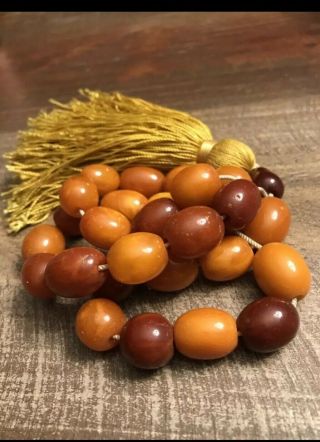 Old,  Rare,  Vintage,  Large Baltic Amber 27 Prayer Beads 11
