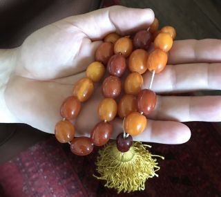 Old,  Rare,  Vintage,  Large Baltic Amber 27 Prayer Beads 3