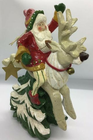 Santa Reindeer Music Box By Denise Calla House Of Hatten " Wish You A Merry Xmas "