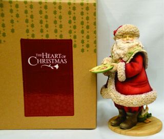 Enesco Heart Of Christmas Santa & Elf W/ Cookie Plate Figurine