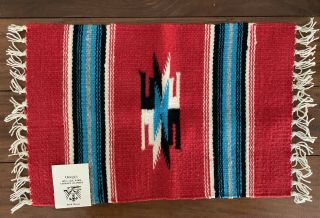 Vintage Ortegas 100 All Wool Chi Mayo Display Blanket Hand Woven