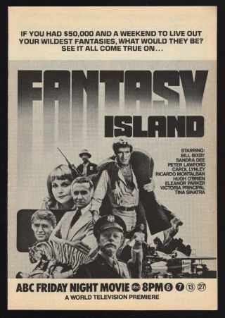 1977 Tv Ad Fantasy Island Premiere Bill Bixby Peter Lawford Hugh O 