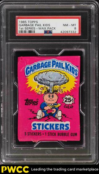 1985 Topps Garbage Pail Kids 1st Series Wax Pack Psa 8 Nm - Mt (pwcc)