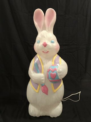 Rare Easter Bunny Blow Mold Lighted Rabbit Mr.  Painter 1994 Tpi 34 " Tall
