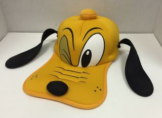 Pluto Hat Disney Parks 3d Adult Foam Cap Dog Puppy Walt Disney World Yellow