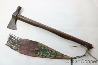 19TH CENTURY PIPE TOMAHAWK - SIOUX BEADED DROP 2